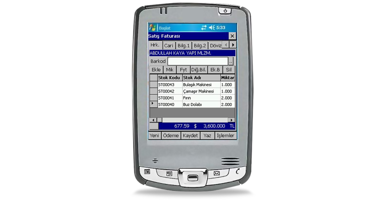 WOLVOX Mobil Satış (Windows Mobile) 